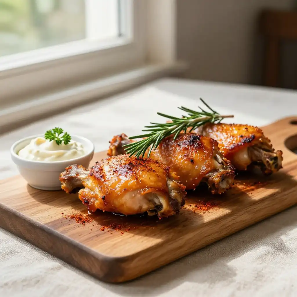 Roasted Tender Caramelized Spanish Chicken Thighs (Sugar-Free Meal Prep) plated dish