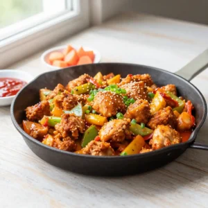 Step by step Sheet Pan Fluffy Tangy Korean Chicken and Kimchi Hash