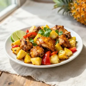 Step by step Sheet Pan Zesty Caribbean Ginger-Pineapple Chicken: Flaky Whole30 Family Favorite