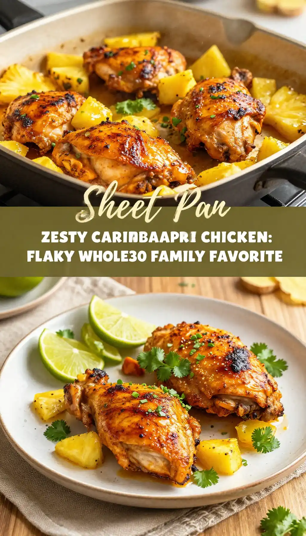 Sheet Pan Zesty Caribbean Ginger-Pineapple Chicken: Flaky Whole30 Family Favorite