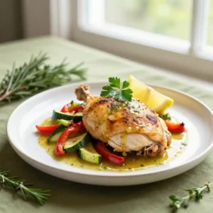 Step by step Slow Cooker Flaky Zesty Provençal Chicken with Lemon-Herb Pan Jus