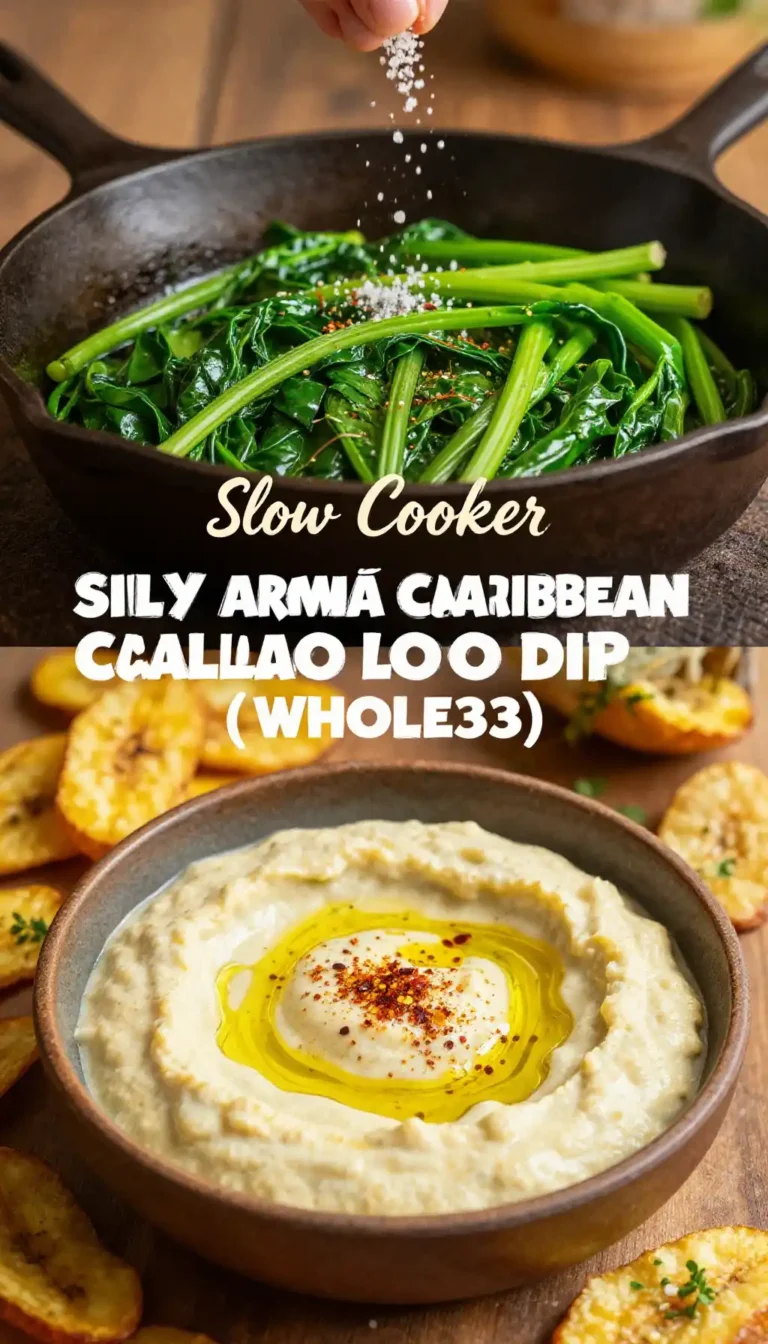 Slow Cooker Silky Aromatic Caribbean Callaloo Dip (Whole30)