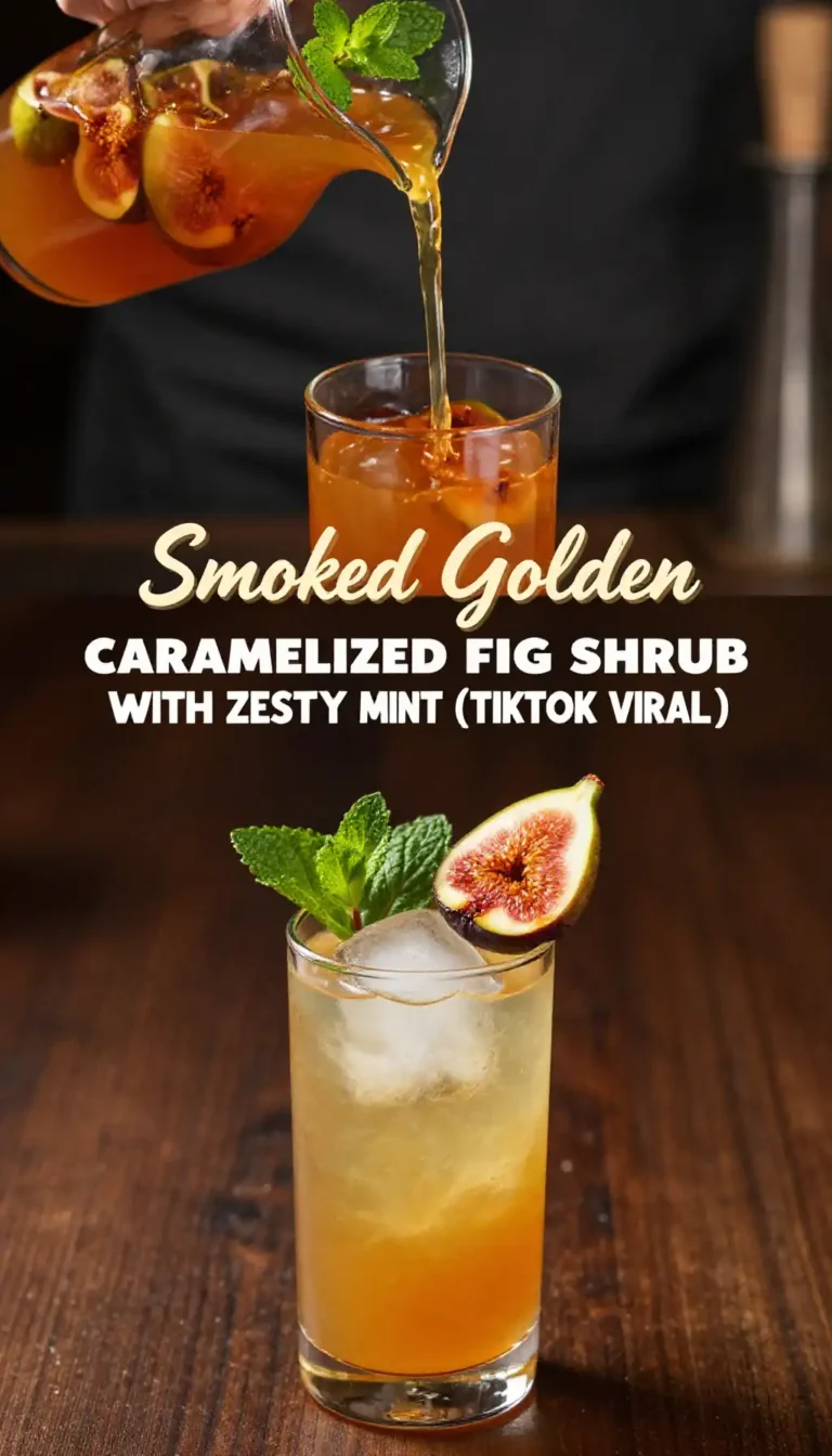 Smoked Golden Caramelized Fig Shrub with Zesty Mint (TikTok Viral)