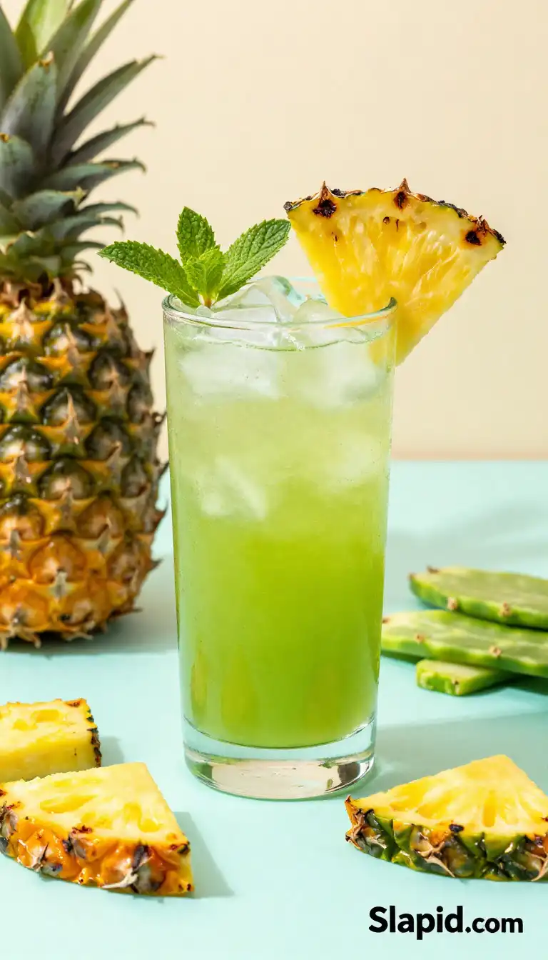 Smoked Zesty Crispy Cactus Agua Fresca with Charred Pineapple