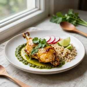 Step by step Tender Stovetop Peruvian Chicken with Zesty Aji Verde Sauce