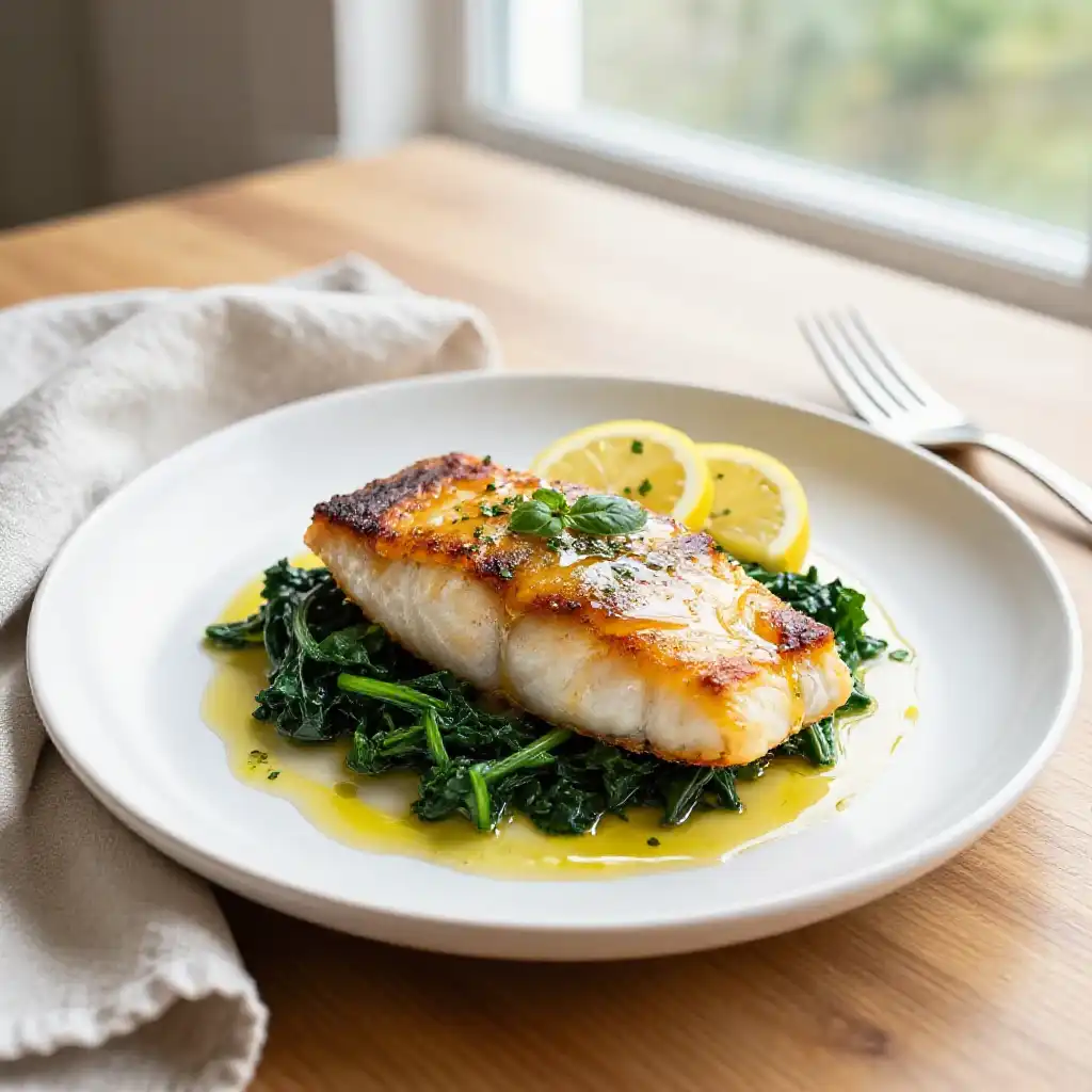 Weekend Roasted Creamy Italian Honey-Glazed Cod with Zesty Herbs plated dish