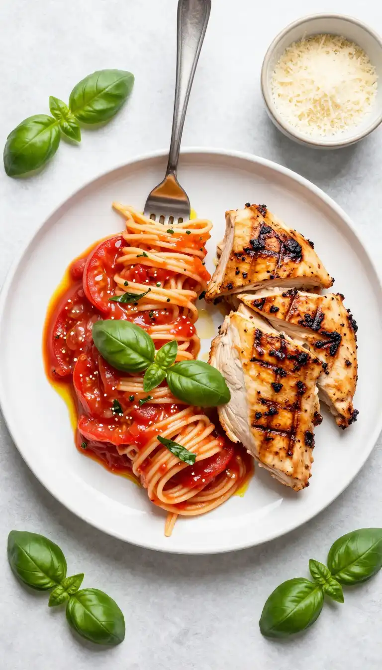 Creamy Tomato Basil Pasta with Grilled Chicken - Pasta Recipe | Slapid