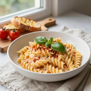 Step by step Creamy Vegan Tomato Basil Pasta with Cashew Sauce