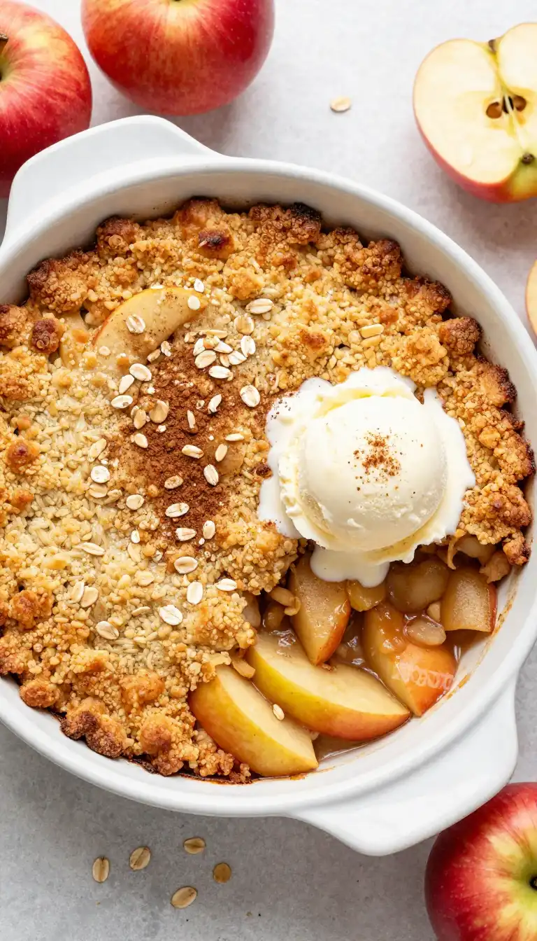 Easy Baked Apple Crisp with Oat Crumble Topping - Desserts & Sweets Recipe | Slapid