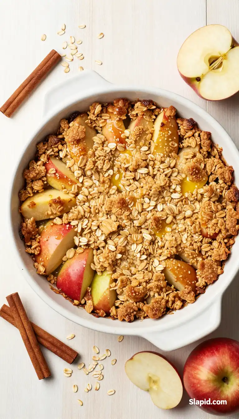 Easy Baked Apple Crisp with Oat Crumble Topping - Desserts & Sweets Recipe | Slapid