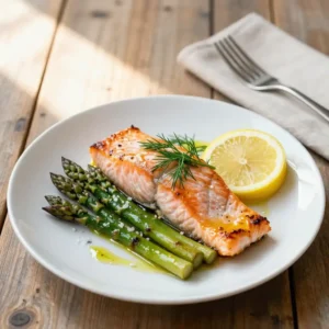 Step by step Easy Baked Salmon with Roasted Asparagus Lemon Dill