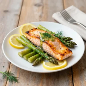 Step by step Easy Baked Salmon with Roasted Asparagus Lemon-Dill Sauce