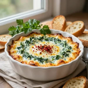 Step by step Easy Baked Spinach Artichoke Dip with Cream Cheese