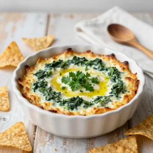 Step by step Easy Baked Spinach Artichoke Dip with Cream Cheese