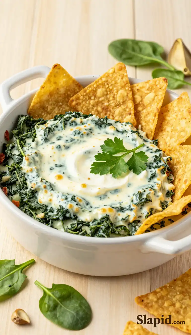 Easy Baked Spinach Artichoke Dip with Cream Cheese - Appetizers & Dips Recipe | Slapid