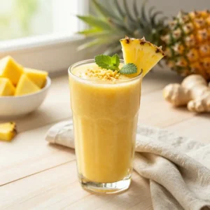 Step by step Easy Blended Pineapple Ginger Turmeric Smoothie Recipe
