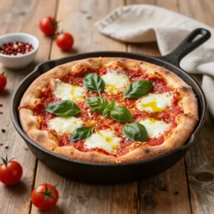 Step by step Easy Cast Iron Skillet Pizza with Crispy Crust