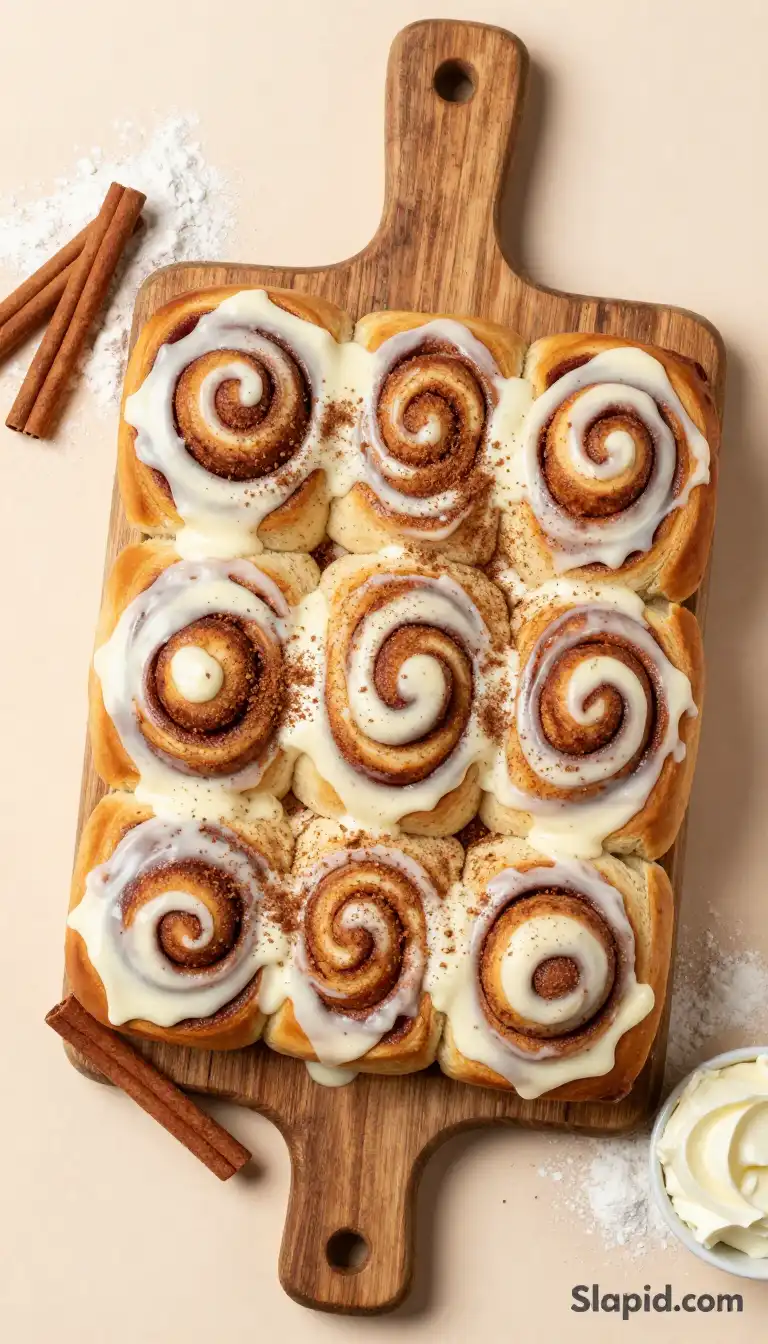 Easy Fluffy Homemade Cinnamon Rolls with Cream Cheese Frosting - Bread & Baking Recipe | Slapid