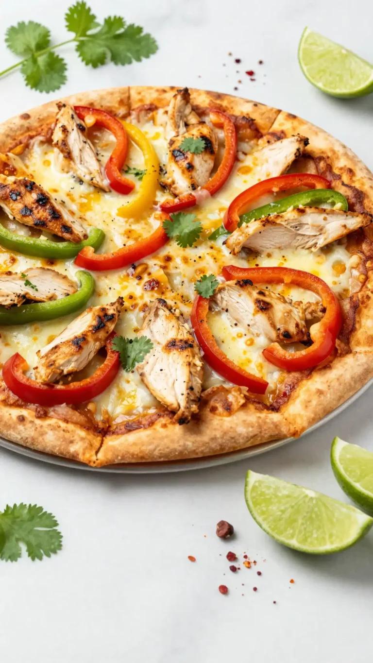 Easy Homemade Chicken Fajita Pizza with Bell Peppers - Pizza Recipe | Slapid