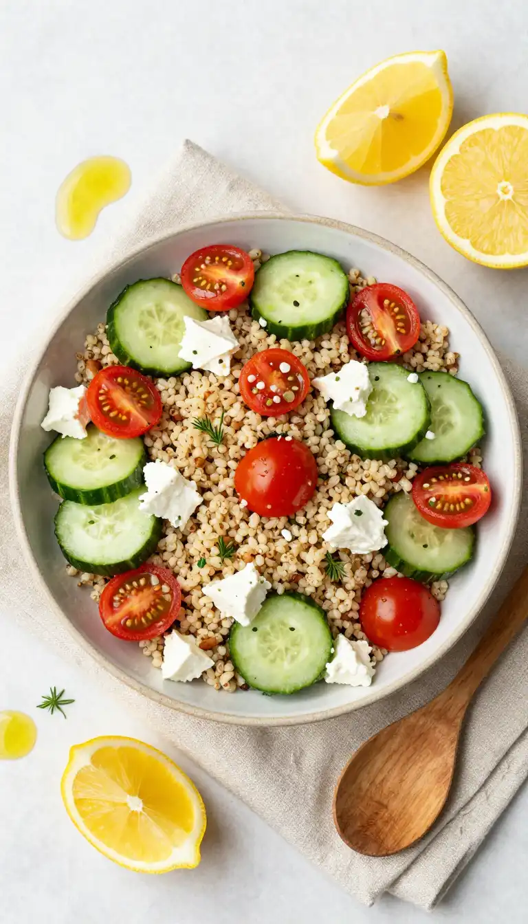 Easy Mediterranean Quinoa Salad with Feta and Cucumber - Salads Recipe | Slapid