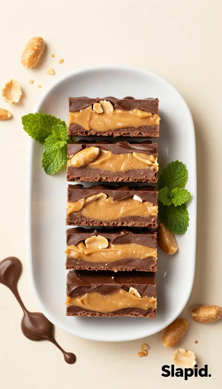 Easy No-Bake Peanut Butter Chocolate Bars Recipe - Desserts & Sweets Recipe | Slapid