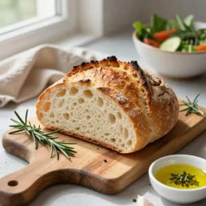 Step by step Easy No-Knead Artisan Bread Recipe with Crispy Crust