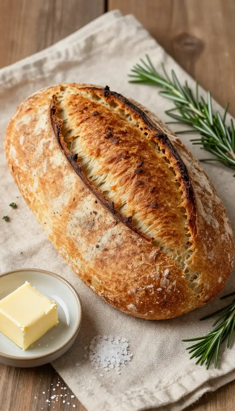 Easy No-Knead Artisan Bread with Crispy Crust - Bread & Baking Recipe | Slapid