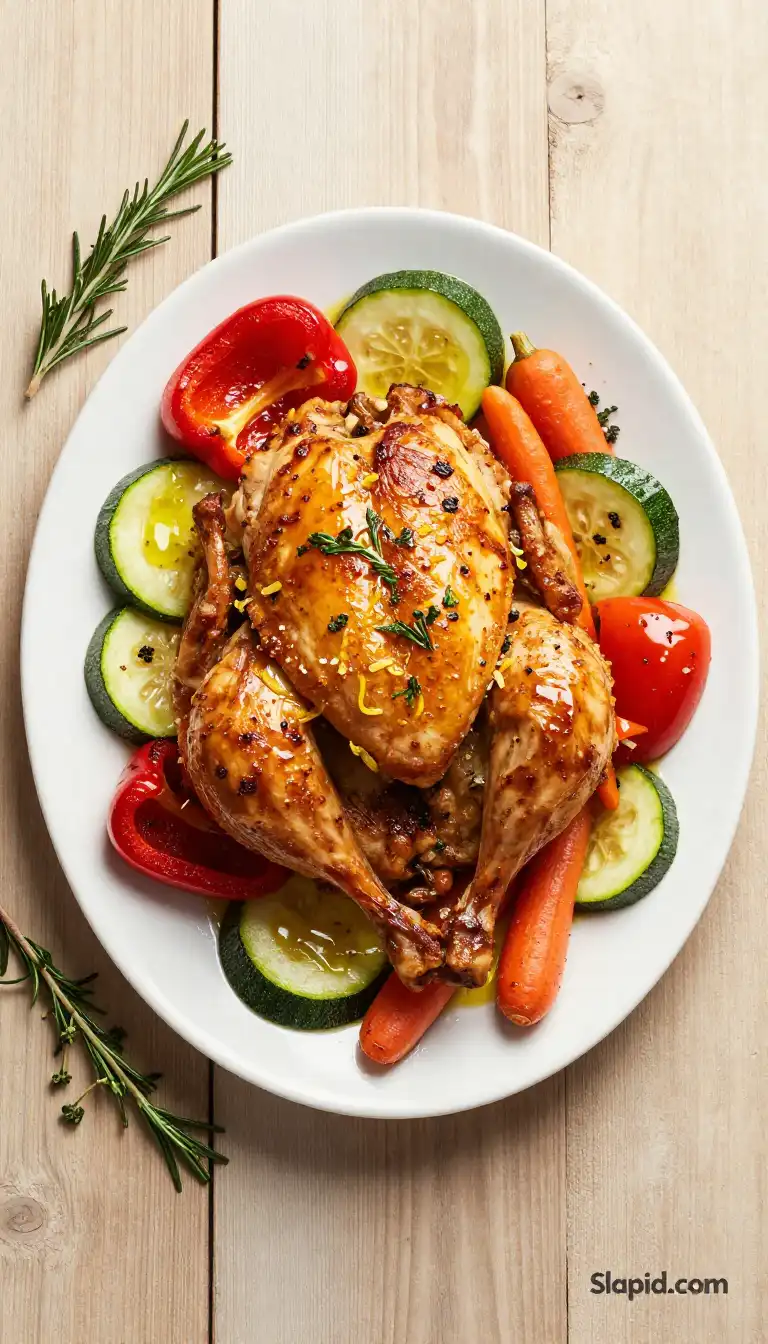 Easy One-Pan Healthy Lemon Herb Roasted Chicken and Veggies - Chicken & Poultry Recipe | Slapid
