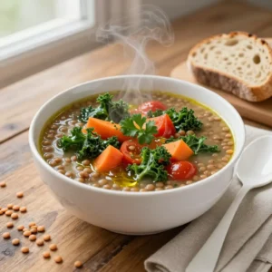 Step by step Easy One-Pot Lentil Soup with Vegetables