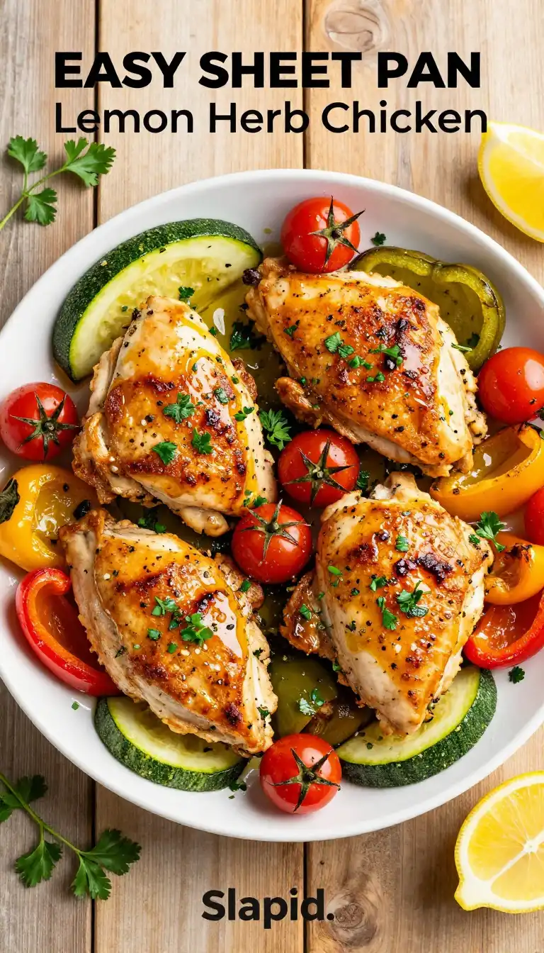 Easy Sheet Pan Lemon Herb Chicken and Veggies Dinner - Dinner Recipes Recipe | Slapid