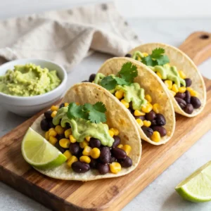 Step by step Easy Skillet Black Bean Corn Tacos with Avocado Crema