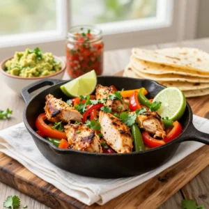 Step by step Easy Skillet Chicken and Bell Pepper Fajitas