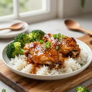 Step by step Easy Slow Cooker Honey Garlic Chicken Thighs Dinner