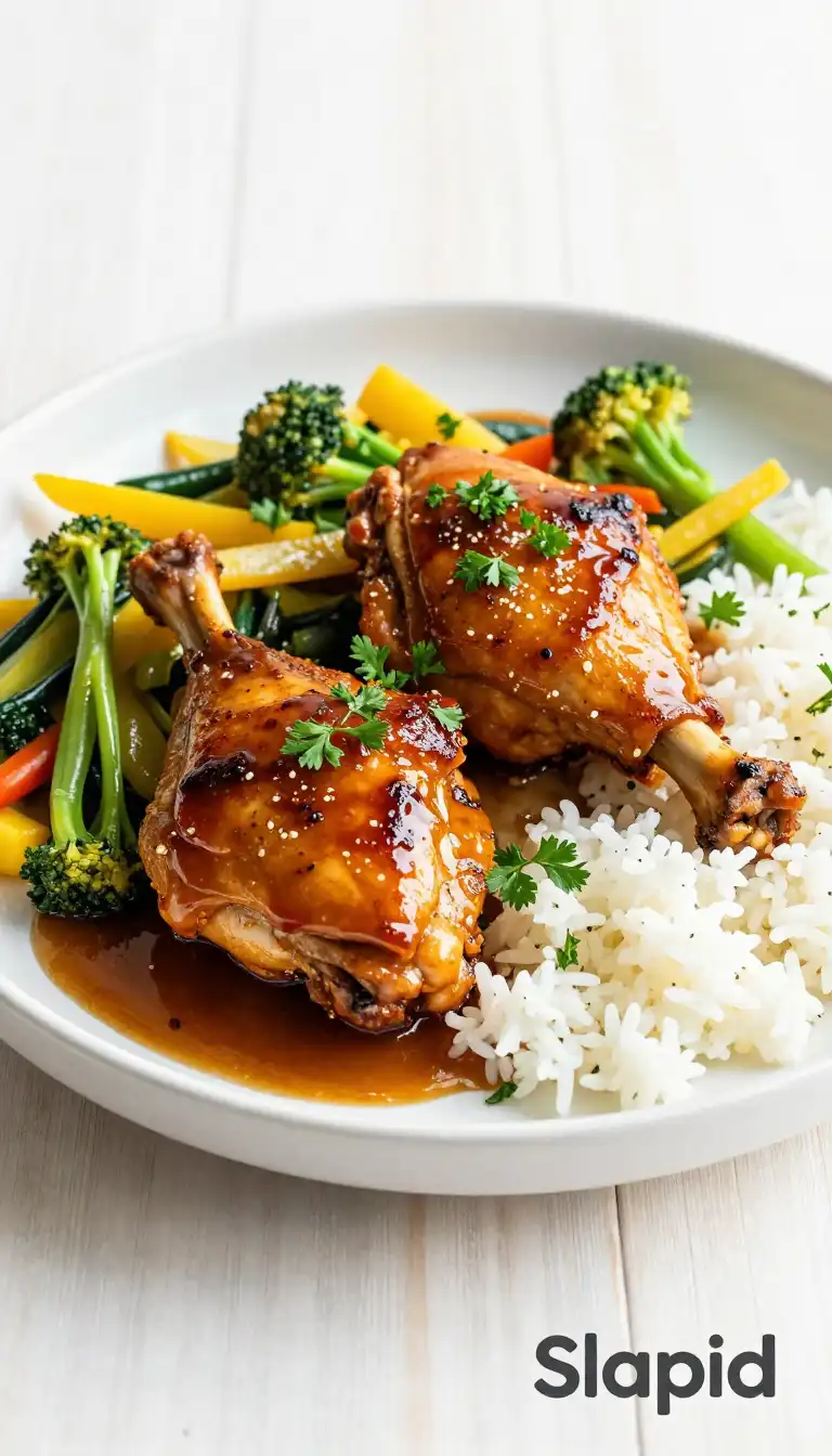 Easy Slow Cooker Honey Garlic Chicken Thighs Dinner - Chicken & Poultry Recipe | Slapid