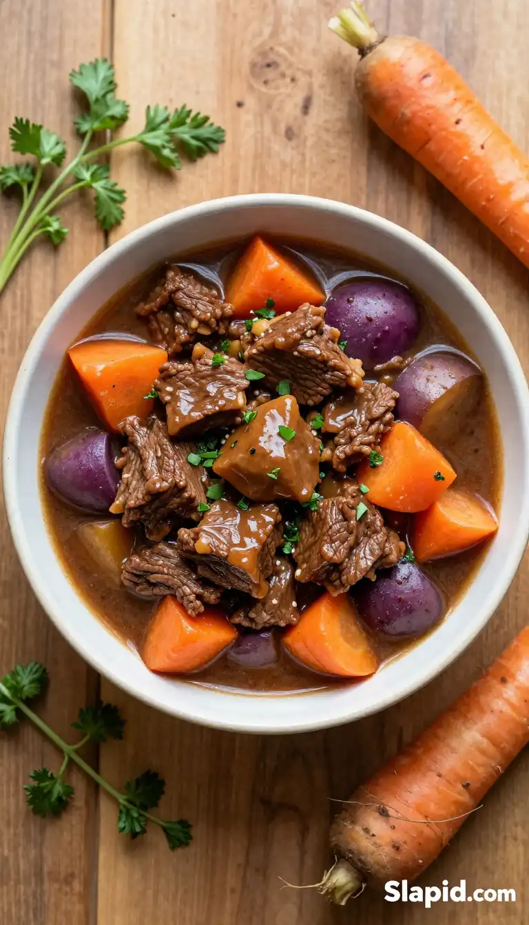 Easy Slow Cooker Tender Beef Stew with Root Vegetables - Beef & Lamb Recipes Recipe | Slapid
