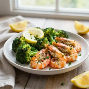 Step by step Quick Sheet Pan Lemon Herb Shrimp Roasted Broccoli