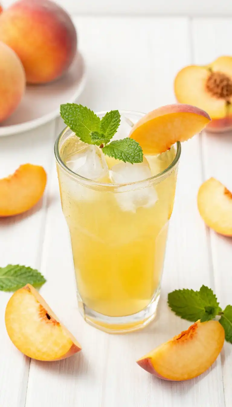 Refreshing Iced Peach Green Tea Lemonade - Beverages Recipe | Slapid