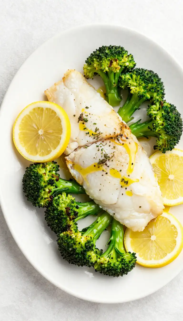 Sheet Pan Lemon Herb Cod with Roasted Broccoli - Healthy Eating Recipe | Slapid