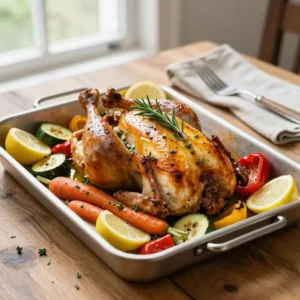 Step by step Sheet Pan Lemon Herb Roasted Chicken and Veggies