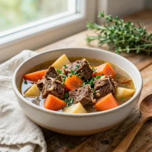 Step by step Slow Cooker Lamb Stew with Root Vegetables and Herbs