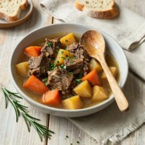 Step by step Slow Cooker Lamb Stew with Root Vegetables and Herbs