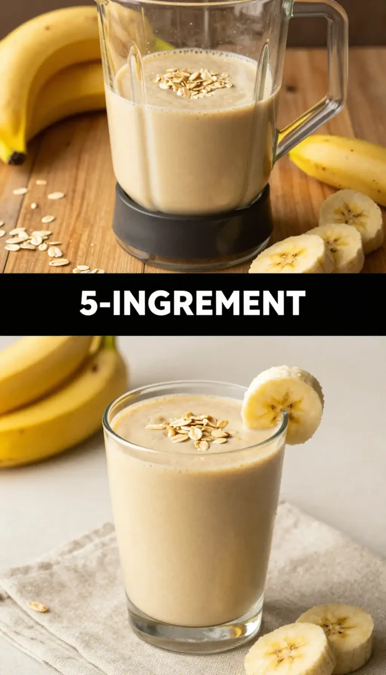 3-Ingredient Banana Oat Smoothie for Quick Breakfast