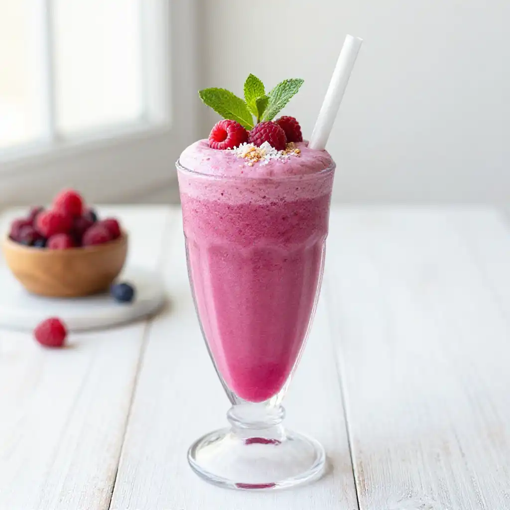 3-Ingredient Berry Coconut Smoothie plated dish