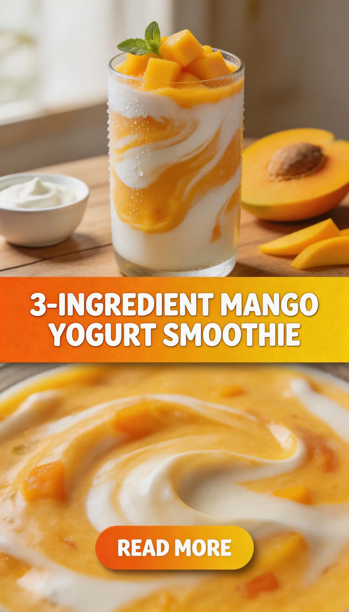 3-Ingredient Mango Yogurt Smoothie