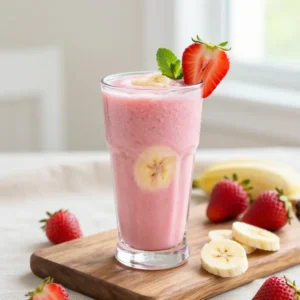Easy 3-Ingredient Strawberry Banana Smoothie Recipe
