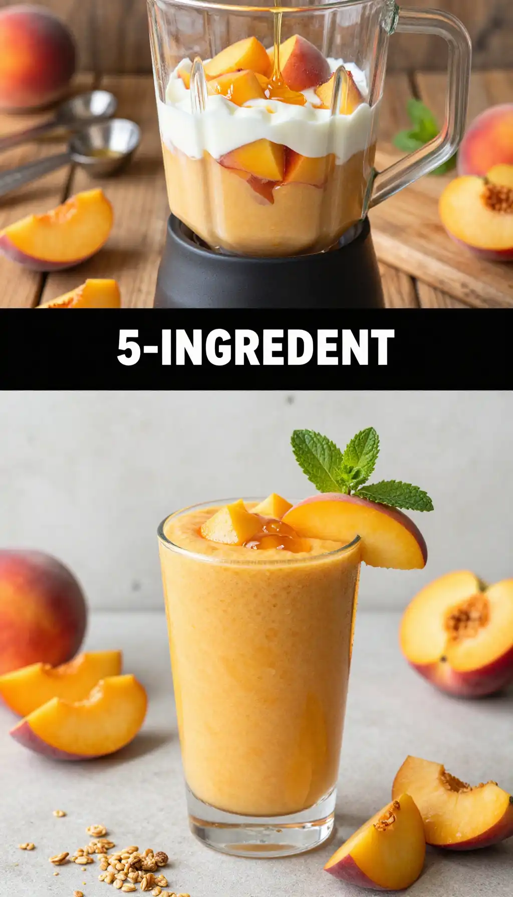 5-Ingredient Peach Cobbler Smoothie for Summer Dessert