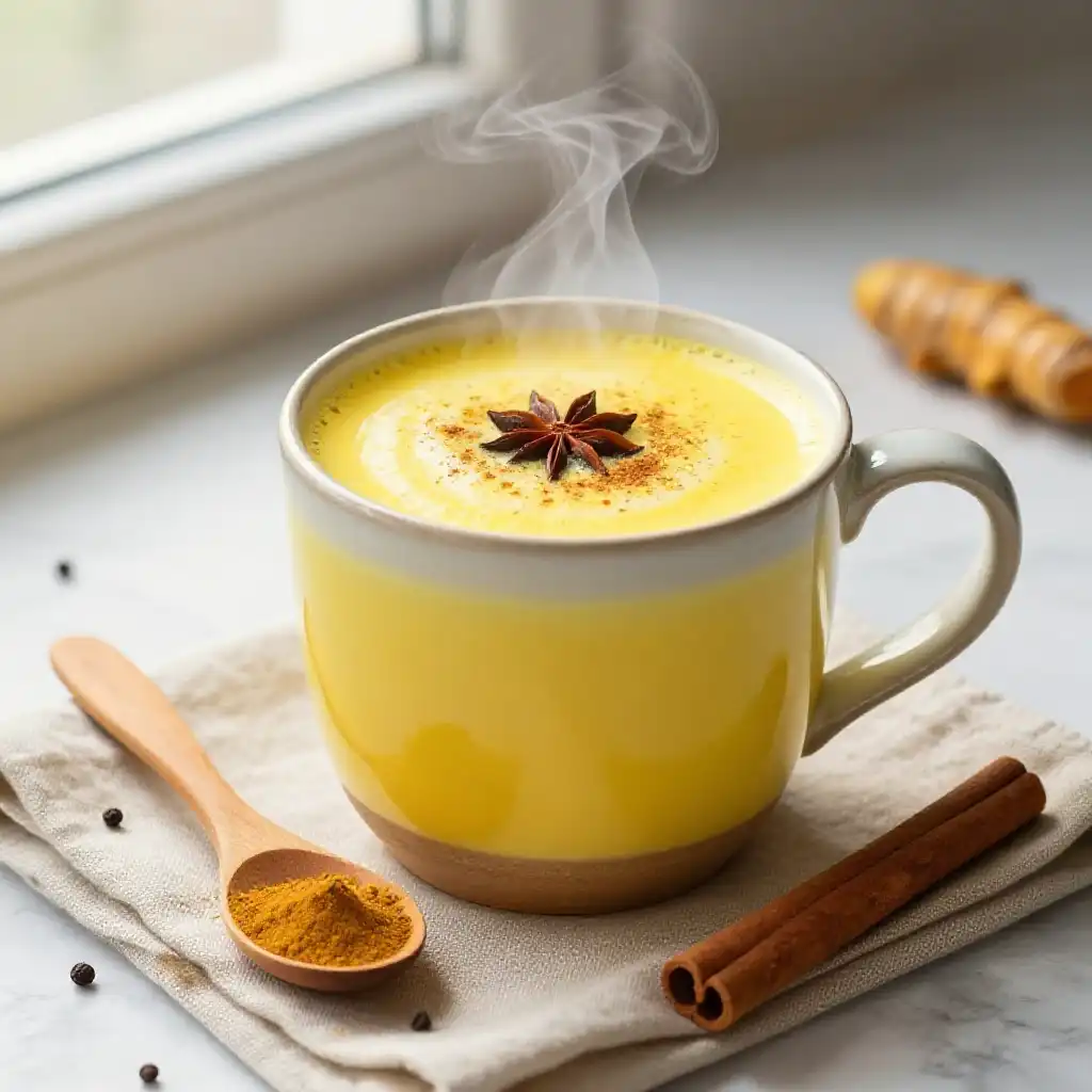 5-Minute Stress Relief Ashwagandha Golden Milk plated dish