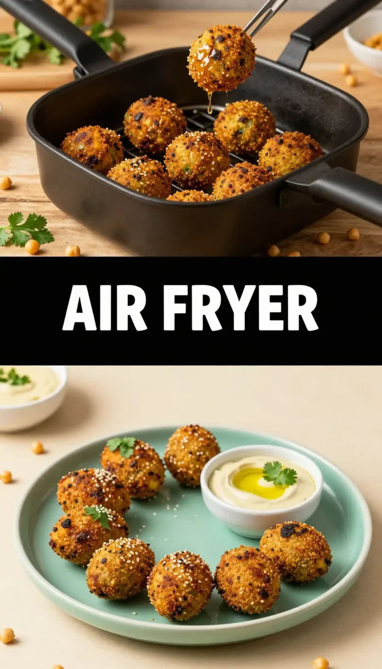Air Fryer Falafel with Creamy Tahini Dressing