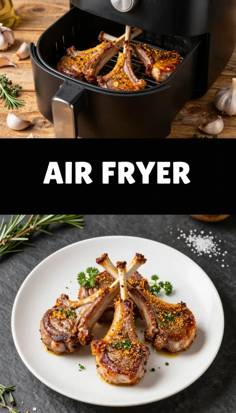 Air Fryer Lamb Chops with Garlic Herb Crust