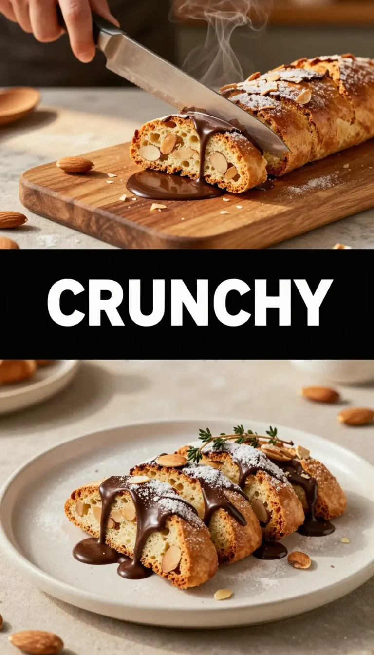 Almond Biscotti With Chocolate Drizzle